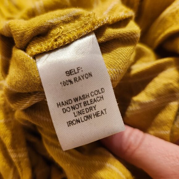 Lulu's Women's Size Medium Climb Aboard Mustard Yellow Striped Romper Belted - Picture 6 of 6